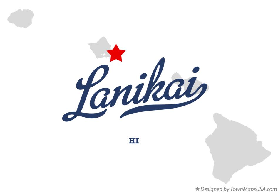 Map of Lanikai Hawaii HI