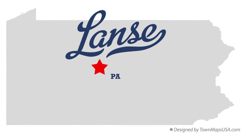 Map of Lanse Pennsylvania PA