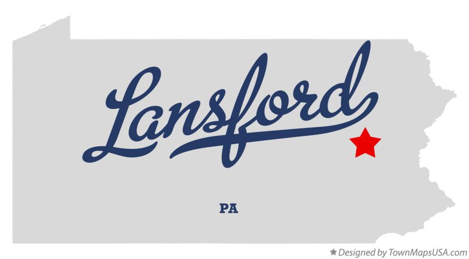 Map of Lansford Pennsylvania PA
