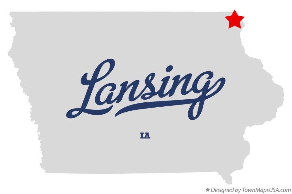 Map of Lansing Iowa IA