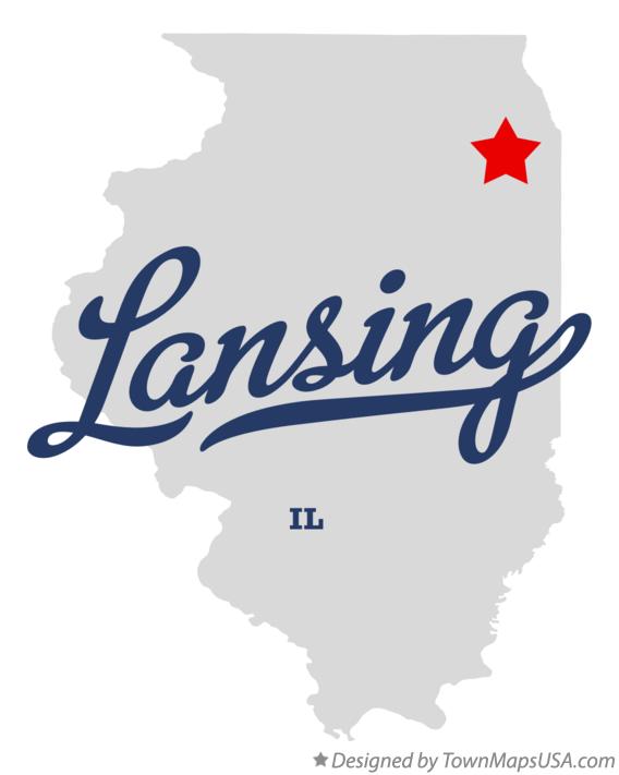 Map of Lansing Illinois IL