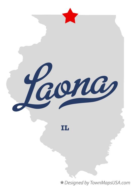 Map of Laona Illinois IL