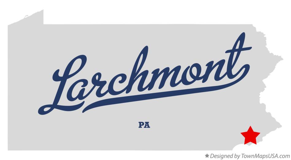 Map of Larchmont Pennsylvania PA
