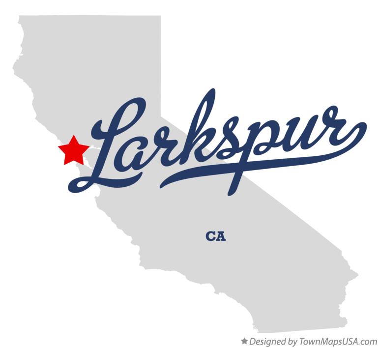 Map of Larkspur California CA