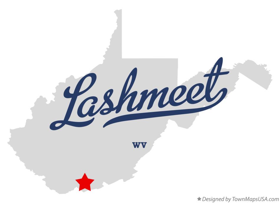 Map of Lashmeet West Virginia WV