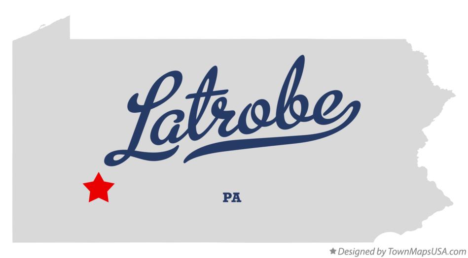 Map of Latrobe Pennsylvania PA