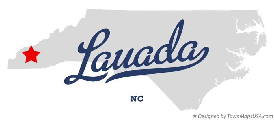 Map of Lauada North Carolina NC