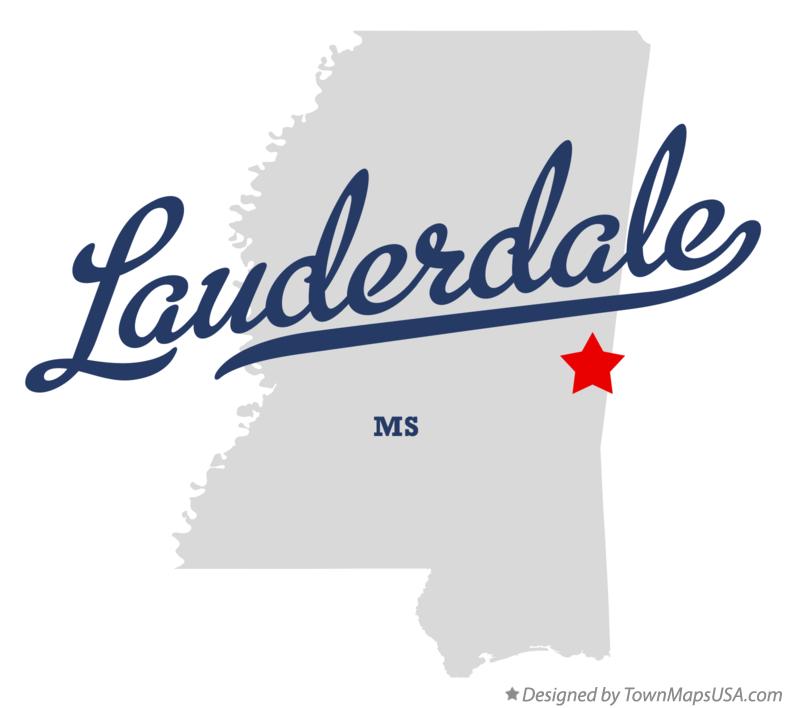 Map of Lauderdale Mississippi MS