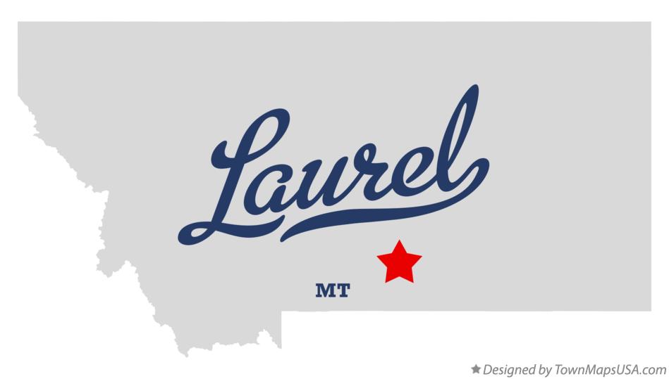 Map of Laurel Montana MT