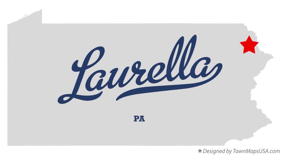 Map of Laurella Pennsylvania PA