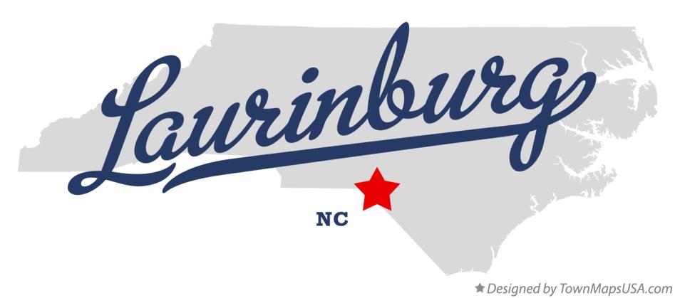Map of Laurinburg North Carolina NC