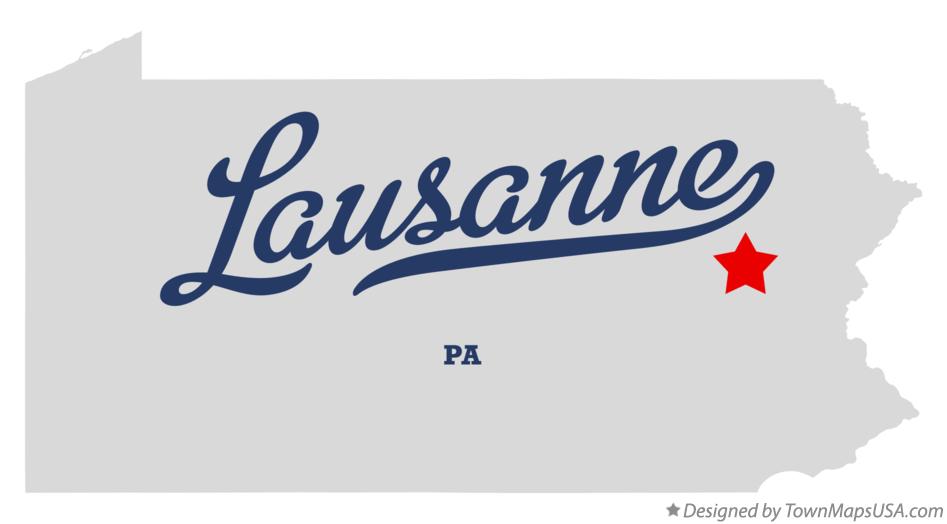 Map of Lausanne Pennsylvania PA