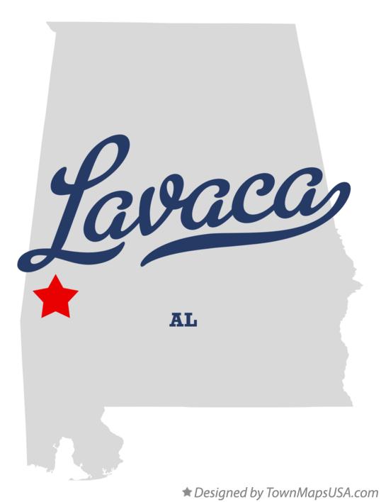 Map of Lavaca Alabama AL