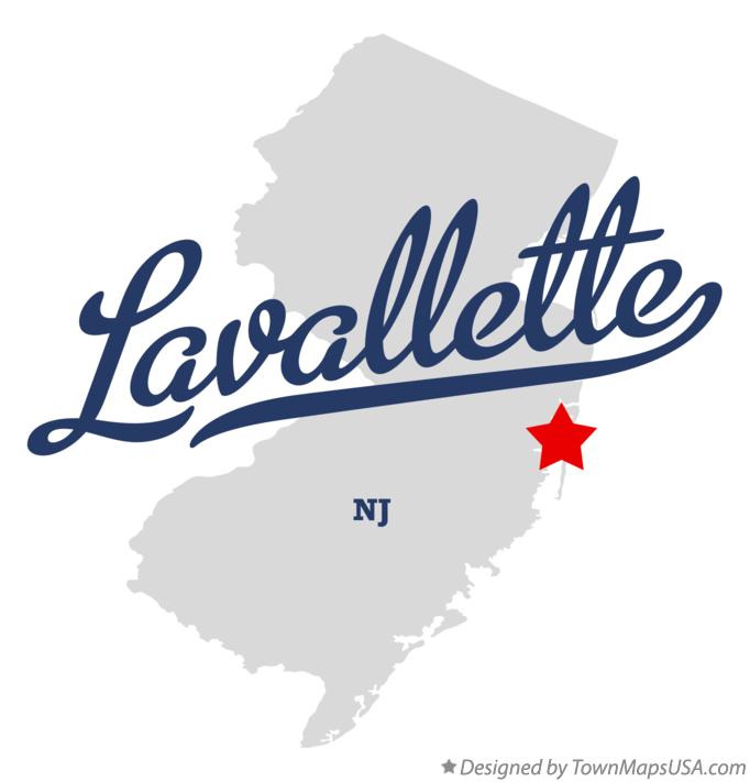 Map of Lavallette New Jersey NJ