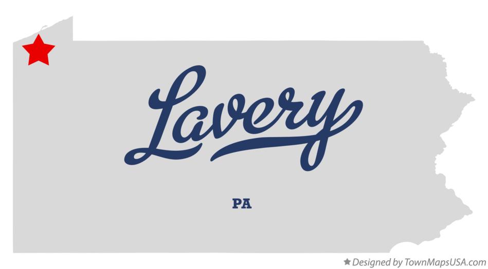 Map of Lavery Pennsylvania PA