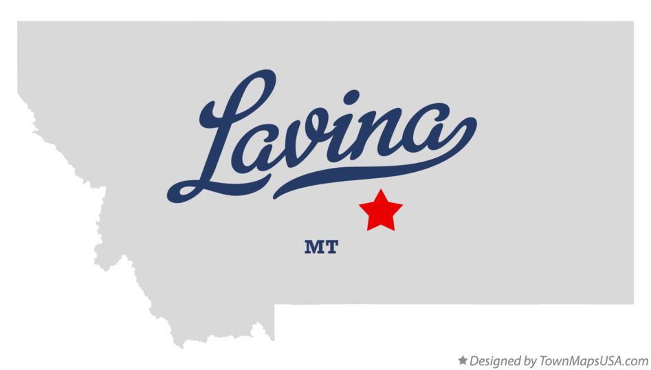 Map of Lavina Montana MT