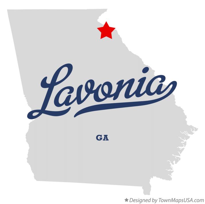 Map of Lavonia Georgia GA