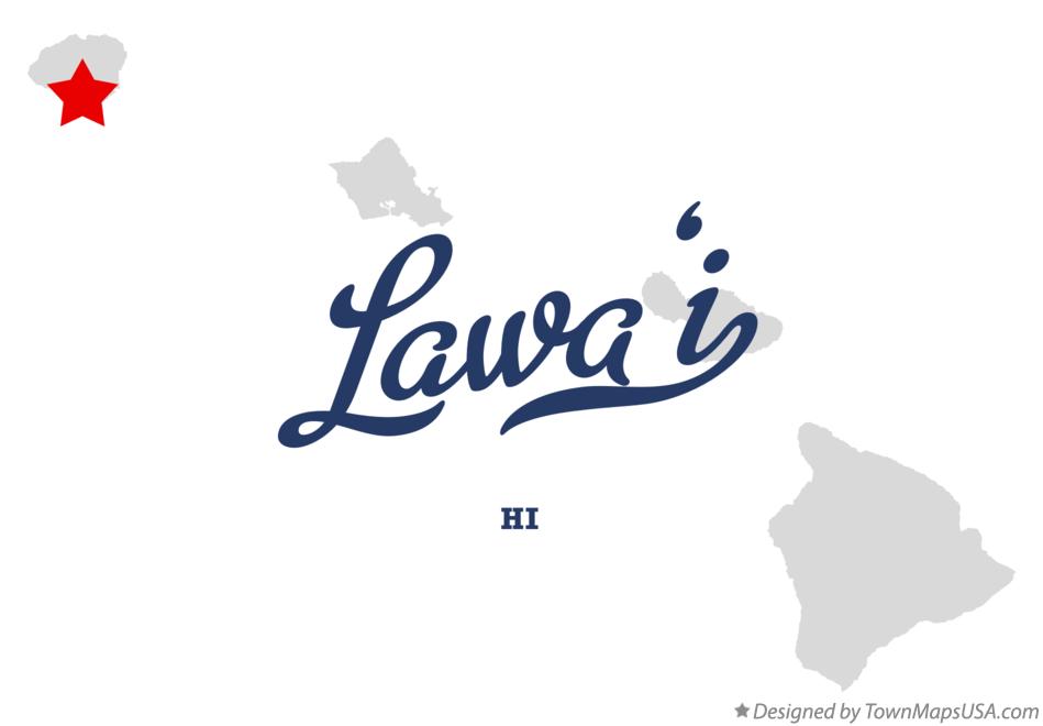 Map of Lāwa‘i Hawaii HI