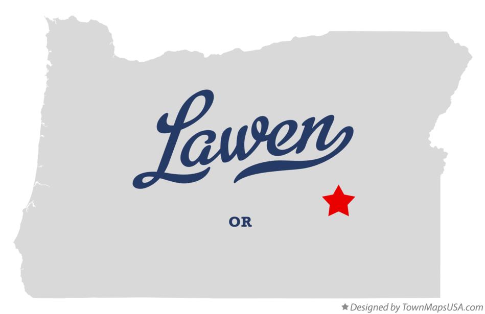 Map of Lawen Oregon OR