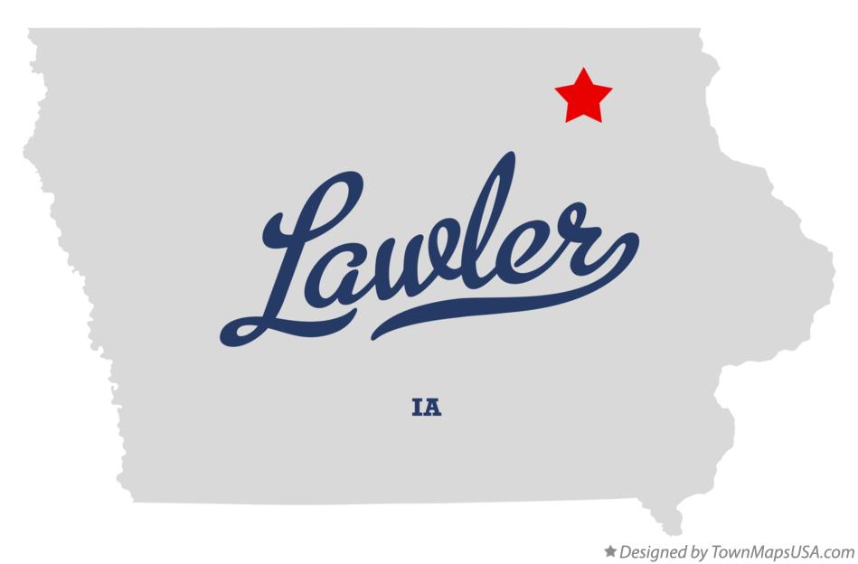 Map of Lawler Iowa IA