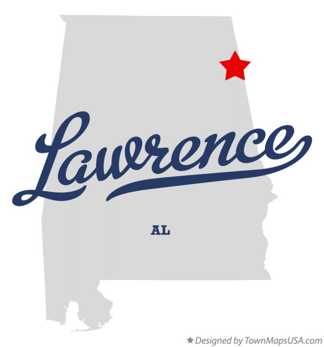 Map of Lawrence Alabama AL