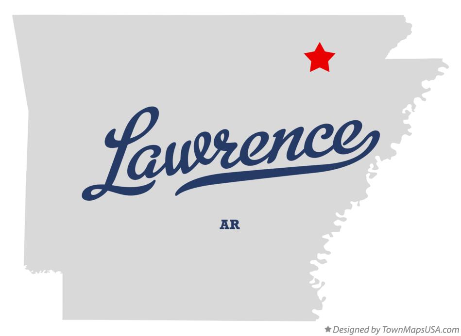 Map of Lawrence Arkansas AR
