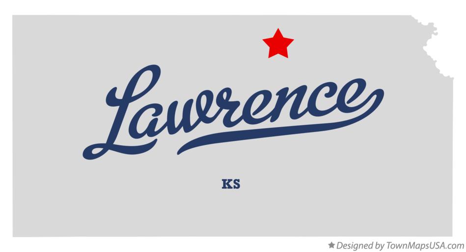 Map of Lawrence Kansas KS