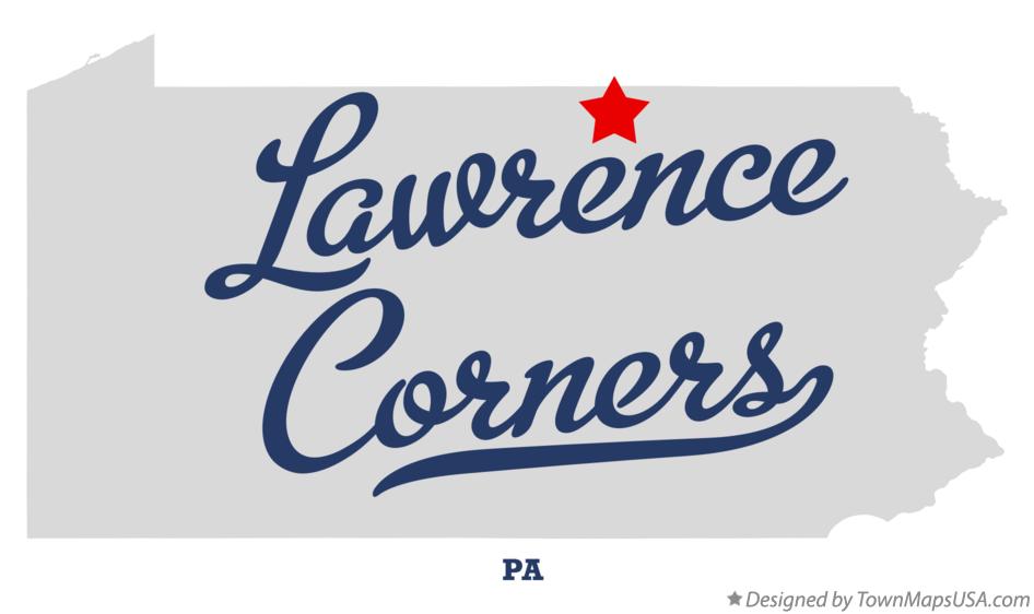 Map of Lawrence Corners Pennsylvania PA