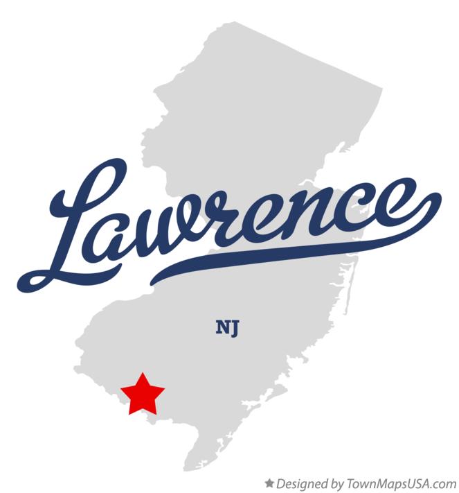 Map of Lawrence New Jersey NJ