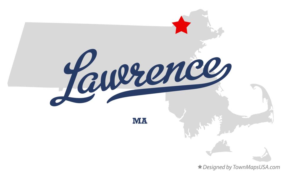 Map of Lawrence Massachusetts MA