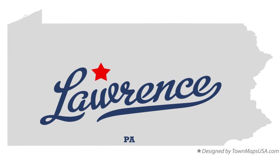 Map of Lawrence Pennsylvania PA