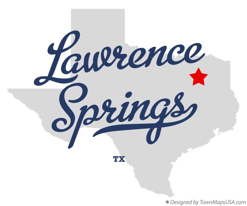 Map of Lawrence Springs Texas TX