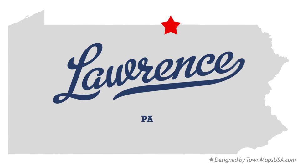 Map of Lawrence Pennsylvania PA