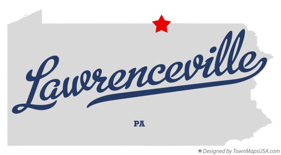 Map of Lawrenceville Pennsylvania PA