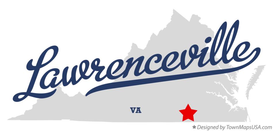 Map of Lawrenceville Virginia VA