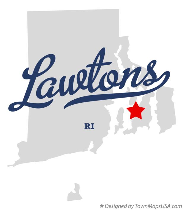 Map of Lawtons Rhode Island RI