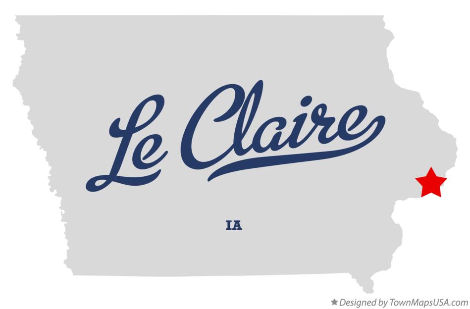 Map of Le Claire Iowa IA