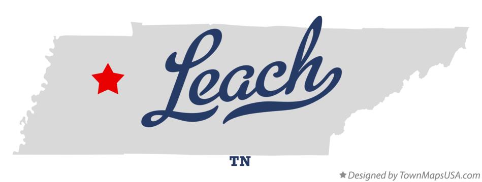 Map of Leach Tennessee TN