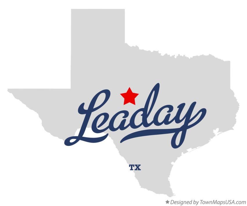 Map of Leaday Texas TX