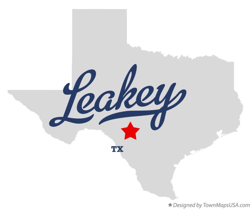 Map of Leakey Texas TX