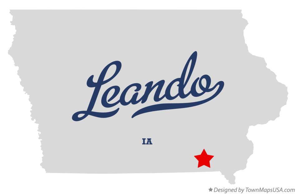 Map of Leando Iowa IA