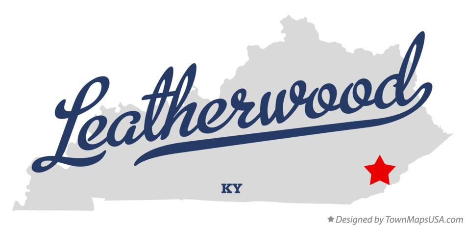 Map of Leatherwood Kentucky KY