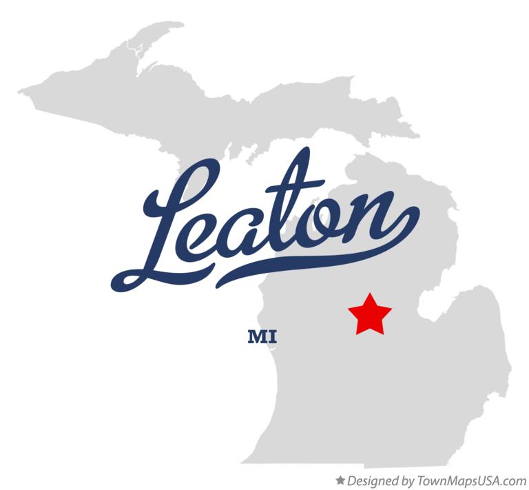 Map of Leaton Michigan MI