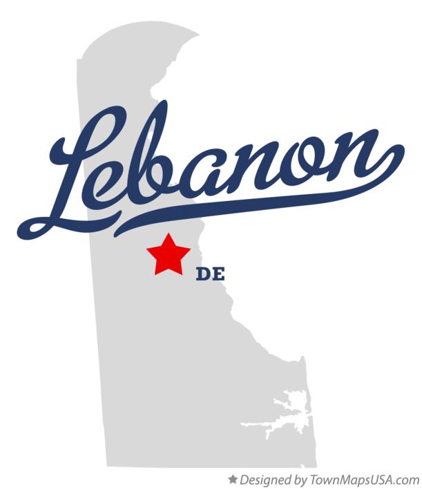 Map of Lebanon Delaware DE