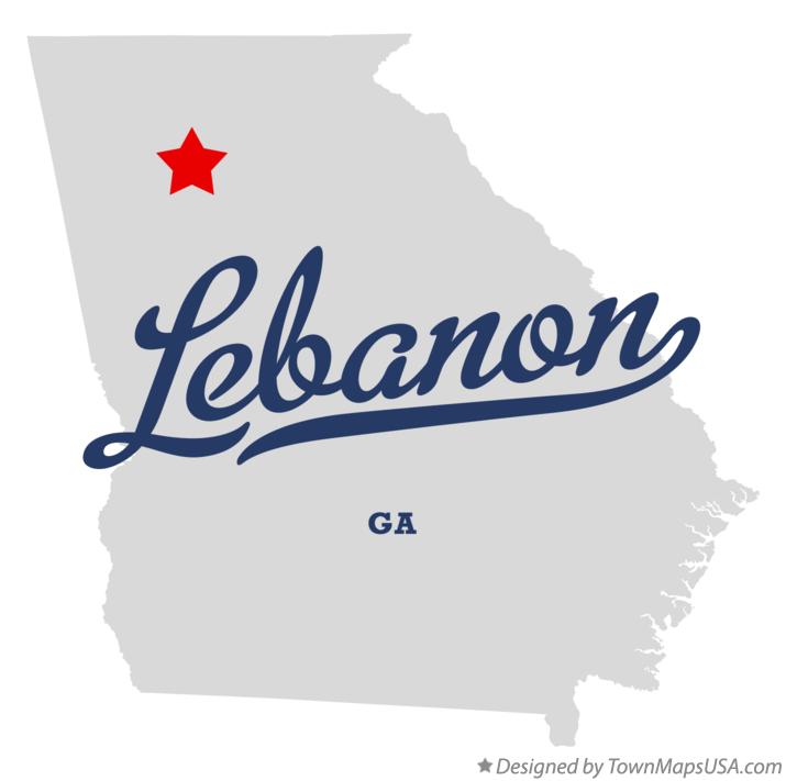 Map of Lebanon Georgia GA