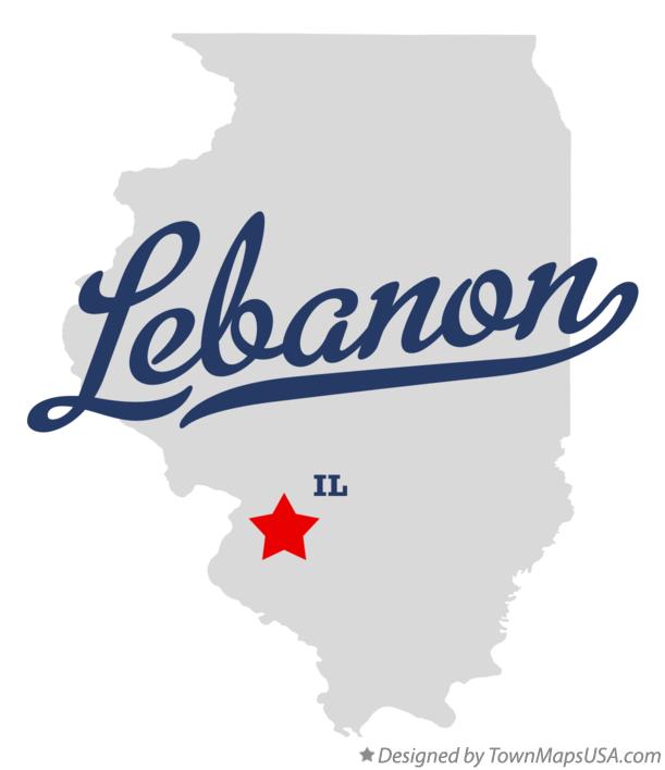 Map of Lebanon Illinois IL