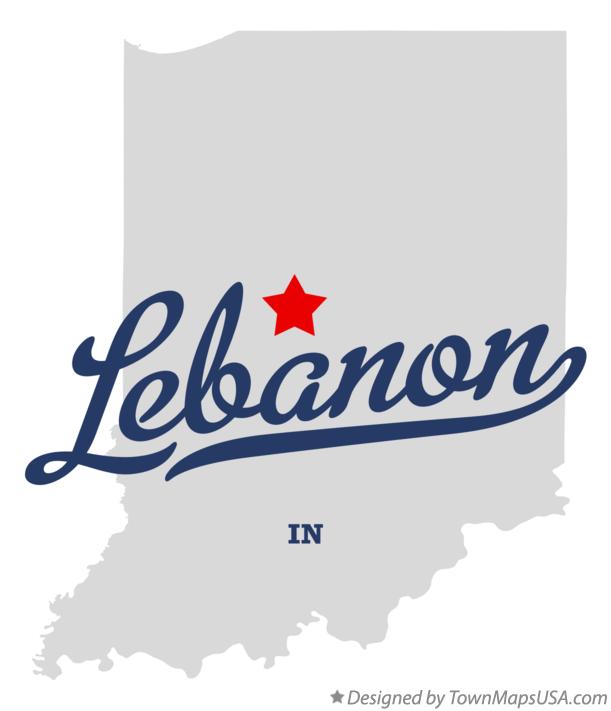 Map of Lebanon Indiana IN