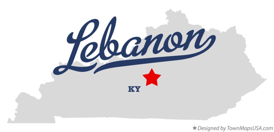 Map of Lebanon Kentucky KY