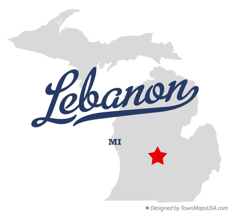 Map of Lebanon Michigan MI