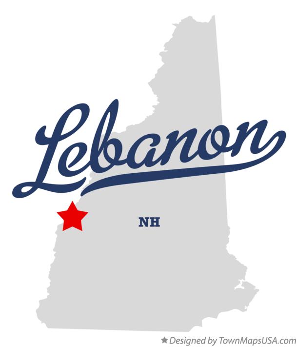 Map of Lebanon New Hampshire NH